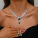 Women’s Jewelry Set Fashion Jewelry Set Red Crystal Five Pointed Star Necklace Earrings Bride Wedding Jewelry Set_ipsvogv.com