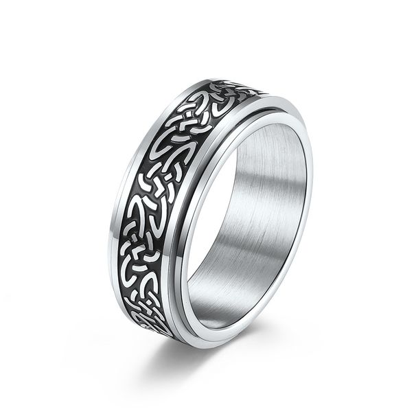 Celtic knot stainless steel rotating ring ring male and female couple proposal wedding ring_ipsvogv.com