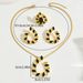 Small Fresh And Sweet Jewelry Set Niche Pastoral Style Oil Drop Wheat Ear Design Necklace Earrings Accessories All Match Ring_ipsvogv.com