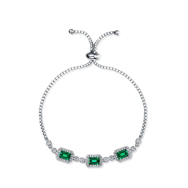S925 sterling silver cultivated emerald bracelet for women with diamonds light luxury niche retro jewelry bracelet_ipsvogv.com