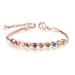 Unisex Fashion Simple Hot Sale Women's Chain Bracelet Rose Gold Plated Colored Zircon Jewelry_ipsvogv.com