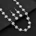 2024 New Bride Fashion Flower Inlaid Necklace Earrings Bracelet Three-Piece Set Direct_ipsvogv.com