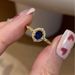 Zircon For Sparkling Royal Blue Super Women With High Beauty Luxury, Versatile Fashion, Personalized And Exquisite Ring Luxury, Fashion,_ipsvogv.com