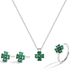 Silver Plated Heavy Duty Emerald Necklace For Women, Natural Colored Gemstone, Four Leaf Clover Earrings, Emerald Lucky Clover Open Ring_ipsvogv.com