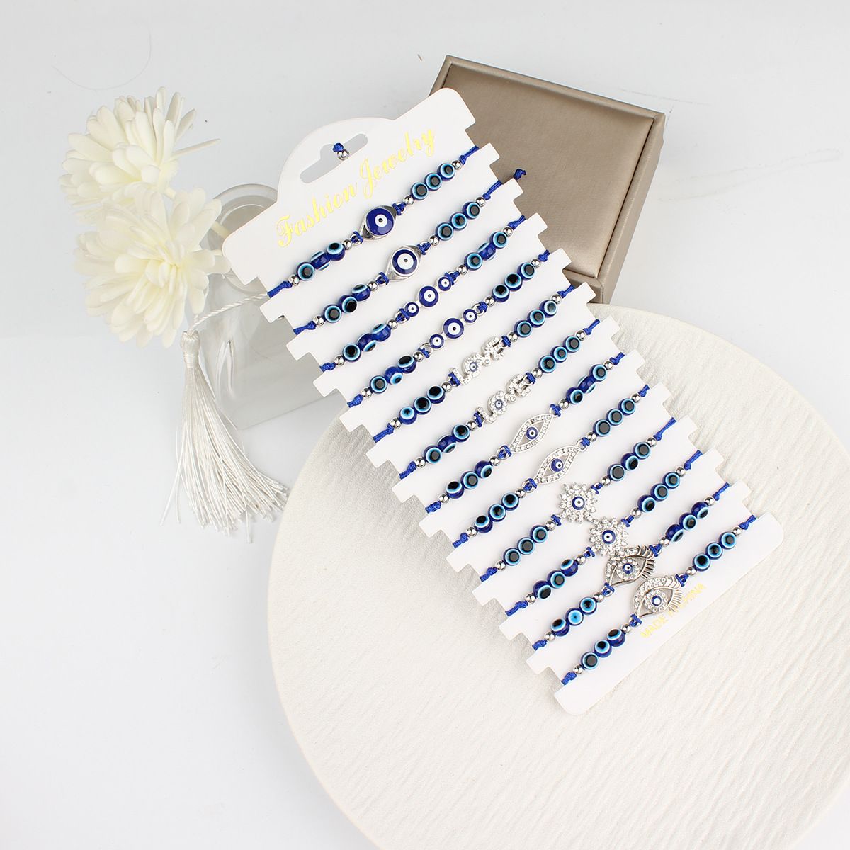 Popular Weaving Devil's Eye Handheld Diamond Crystal Handmade Beaded Bracelet For Women_ipsvogv.com
