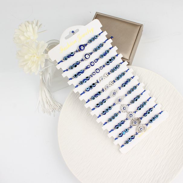 Popular Weaving Devil's Eye Handheld Diamond Crystal Handmade Beaded Bracelet For Women_ipsvogv.com