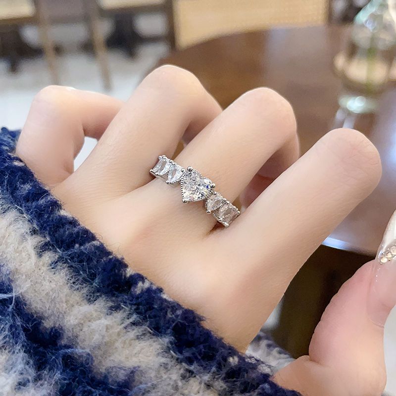 Explosive Niche Design, High-end Feel, Full Diamond Zircon Open Ring, Light Luxury, Layered Ins, Cool Style,_ipsvogv.com