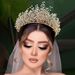 Handmade Full Diamond Crown Headdress Bride Crown Full Of Star Round Diamond Wedding Dress Wedding Headdress_ipsvogv.com