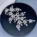 Elegant Crystal Leaf Hairpiece For Brides - Handcrafted Rhinestone Side Hair Accessory For Weddings & Special Occasions_ipsvogv.com