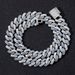 Necklace 14mm Bar Diamond Dense Cuban Chain Blue And White Zircon Men's Cuban Chain Hip Hop Necklace_ipsvogv.com