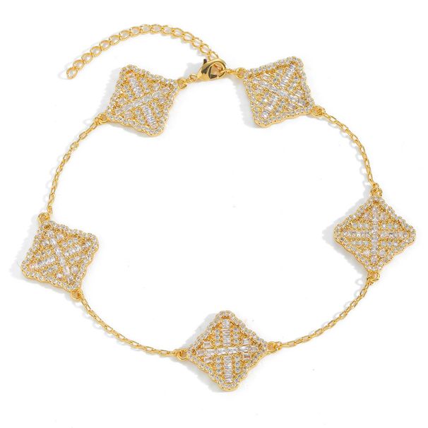 Women’s Jewelry Set Fashion New Lucky Four Leaf Clover Bracelet For Summer Women High End Gold Light Luxury Niche Copper And Diamond Jewelry_ipsvogv.com
