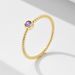 Women's Jewelry S925 Sterling Silver Amethyst Zircon Ring Simple Light Luxury Fashion Index Finger Stacking Ins All Match Pinky Ring_ipsvogv.com