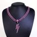 Unisex New Hip Hop Style Purple Lightning Diamond Cuban Chain Pendant Popular Gold Plated Alloy Jewelry Big Head_ipsvogv.com