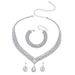 Water Drop Crystal Necklace Earrings Bracelet Set Three Piece Set Full Diamond Clavicle Chain Evening Dress Necklace_ipsvogv.com