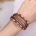 Bohemian Style Magnetic Buckle Leather Versatile Women's With Multi-layer Winding Bracelet_ipsvogv.com