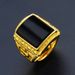 Brass Plated 999 Sand Gold Agate Open Jade Marrow Ring Men's Style_ipsvogv.com