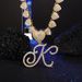 New Hip-Hop Letter Alloy Pendant Necklace With Heart Clasp And Rhinestones For Women_ipsvogv.com