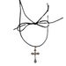Personalized Dark Bow Tie Cross Pendant Versatile Gothic Style Spicy Girl Necklace Collarbone Chain Accessory_ipsvogv.com