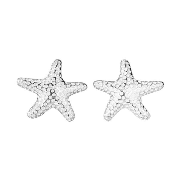 Sterling Silver Starfish Earrings Niche Design Irregular Earrings Earrings_ipsvogv.com