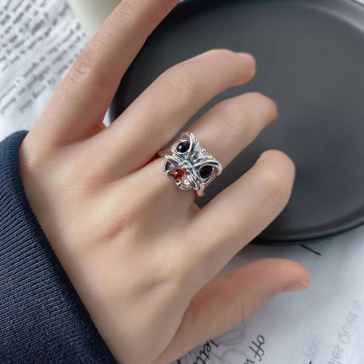 Awakening Lion Zircon Open Ring, Men's Women's Court Style, Light Luxury, Niche Design, Simple And Versatile, High End_ipsvogv.com