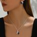Korean Style Geometric Inlaid Crystal Ladies Necklace Set Versatile Niche Full Diamond Series Earrings Jewelry_ipsvogv.com