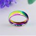 Stainless steel vacuum plated colorful glare color titanium steel ring ring genderless neutral rainbow hand jewelry_ipsvogv.com