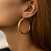 Women's Jewelry Copper Plated Hoop Earrings Exaggerated Personality Light Luxury Simple Earrings_ipsvogv.com