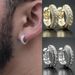 Unisex hot selling hip hop personality earrings for men and women micro inlaid zircon gold plated round ear buckles hot selling temperament earrings_ipsvogv.com