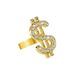 Newlon Rapper Performance Props, Hip-hop Flamboyant Alloy Necklace, USD Ring, Purple Lens Glasses_ipsvogv.com