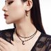 Accessories Halloween Party Dark Style Multi-layer Rose Necklace Personalized Crystal Bead Collarbone Chain_ipsvogv.com