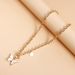 Simple White Butterfly Fritillary Necklace, Temperament Metal Thick Aluminum Chain Sweater Chain_ipsvogv.com