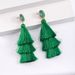 St. Patrick's Day elements hand woven green tassel earrings for ladies celebration party_ipsvogv.com
