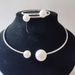 Bridal Wedding Dress Accessories Pearl Inlaid Diamond Adjustable Choker Necklace Bracelet Set 662_ipsvogv.com