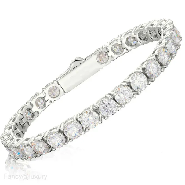 designer Trendy Sier For Women Titanium Steel Width 3mm 4mm 5mm Tennis Bracelet Inlaid CZ Stone Dia Iced Out Chain_ipsvogv.com