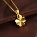 Sand Gold Four Leaf Flower Personality Lucky Grass Pendant For Women, Fashionable Niche Temperament High-end Necklace_ipsvogv.com
