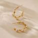 Copper plated K real gold C shaped atmospheric personality earrings environmentally friendly color hand wound pearl design niche temperament earrings_ipsvogv.com