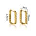 Korean Style New Instagram Niche Rectangular Irregular Hammer Pattern Ear Buckle, High-end Fashionable And Personalized_ipsvogv.com