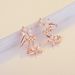 Cao Shi Sweet Cool Lady Flower Curved Earclip Fashion Versatile Zircon Earrings New Style Women's Earrings_ipsvogv.com