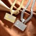 Full Diamond Bank Card Hip-Hop Necklace Creative Design Alloy Rhinestone Cuban Chain Pendant_ipsvogv.com