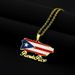 vintage oil drip stainless steel Puerto Rico map flag pendant necklace men and women hot selling accessories new products_ipsvogv.com