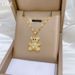 Titanium Steel 【 】 Five Pointed Star Teddy Bear Light Luxury Temperament Gorgeous Full Diamond Necklace Women's 【 】_ipsvogv.com