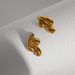Unisex Real Gold Electroplated Titanium Steel Fine Polished Teardrop Fashionable Grape Gold And Silver Minimalist Earrings_ipsvogv.com