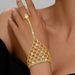 Women’s Jewelry Set Fashion Fashion Accessories Personalized Grid Rhinestone Finger Bracelet Fashion Temperament Full Diamond Accessories_ipsvogv.com