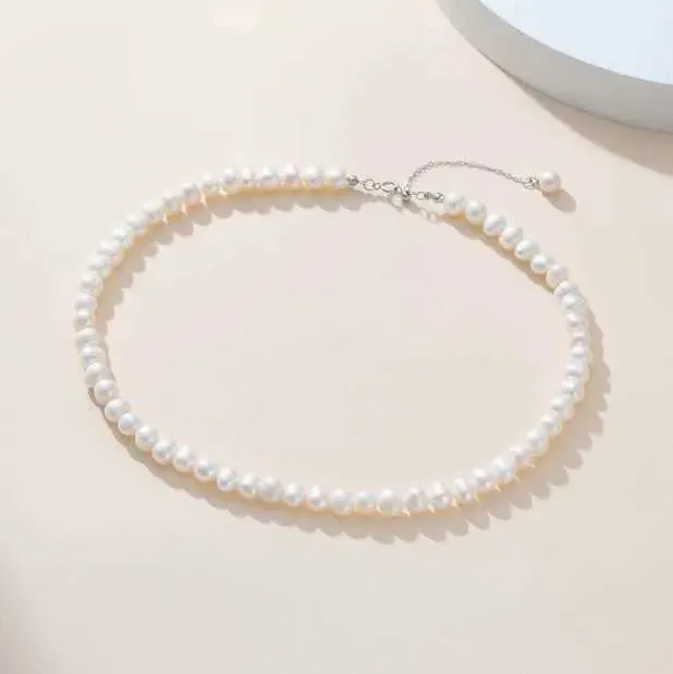 Natural Freshwater Pearl Necklace Female S Sier Millet Temperament Network Red Fashion Special-shaped Set Pearls_ipsvogv.com