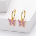 S Pure Silver Fashionable High-end Butterfly Ear Buckle Drip Oil Style Temperament Earrings Niche Design Accessories_ipsvogv.com