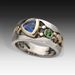 Cao Shi Ethnic Style Jewelry Creative Hollow Pattern Inlaid With Green Zircon Trendy Fashion Ring_ipsvogv.com