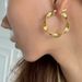 Electroplated Titanium Steel Retro Embossed Twist Large Earrings_ipsvogv.com