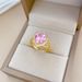 【 Real Gold 】 Love Pink Wedding with Adjustable Opening, Simple Handmade Ring, Couple's Pair Ring_ipsvogv.com