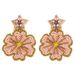 Flower earrings Personality trend five pointed star handmade rice bead earrings holiday style_ipsvogv.com