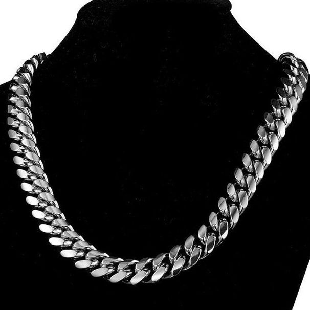 Men's Jewelry Set Fashion Steel Color Titanium Steel Stainless Steel Cuban Chain Encryption Necklace_ipsvogv.com